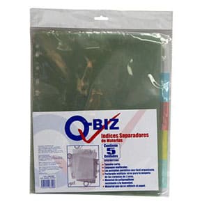 Q-BIZ 5 INDICES SEPARADORES DE MATERIAS