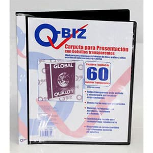 Q-BIZ CARPETA P/PRESENTACIONES x 60 BOLSILLOS