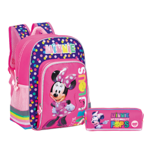 MOCHILA / MORRAL MEDIANO + ESTUCHE RECTANGULAR MINNIE