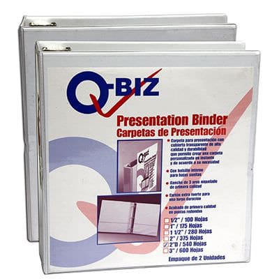 Q-BIZ CARTA 3 AROS C/TRANSPARENTE x 2UND